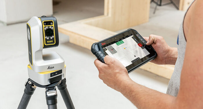 Leica Trades tablet CSX8 voor iCON iCS20 gemotoriseerde bouwtool 3D inmeten en uitzetten Geodeet